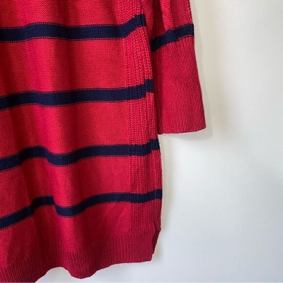 LuLaRoe Lauren Sweater Dress Striped Red Blue 3X - Picture 10 of 10